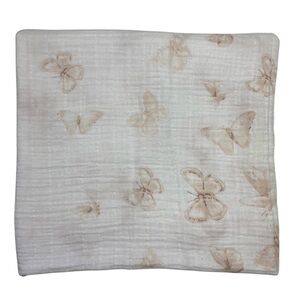Pottery Barn Kids Cotton Swaddle Blanket Butterflies Blush Beige Monique‎ 47x44